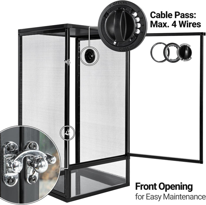 34 Gal Reptile Cage Screen Terrarium Front Opening 2 Sizes
