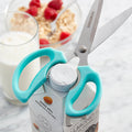 Farberware Comfort Grip Kitchen Scissors, 2 Pack, Aqua and Gray