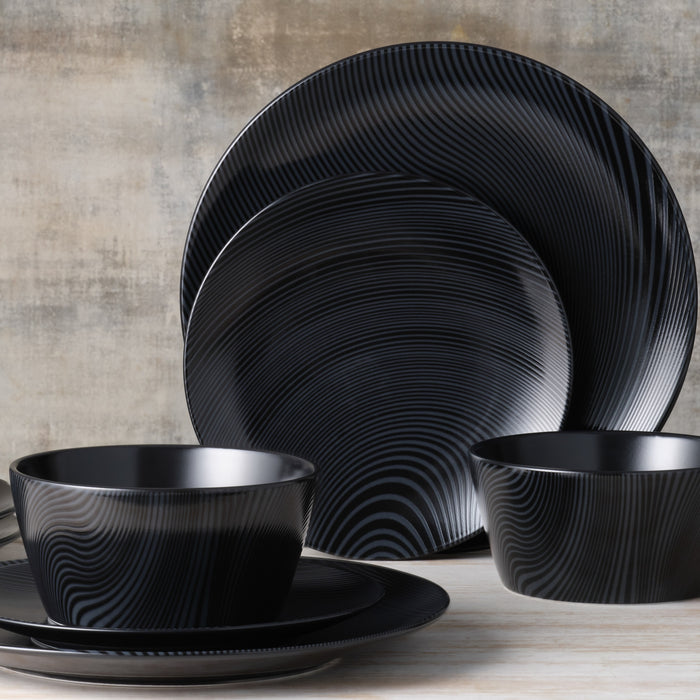 Black on Black Dune Round Serving Bowl 26cm