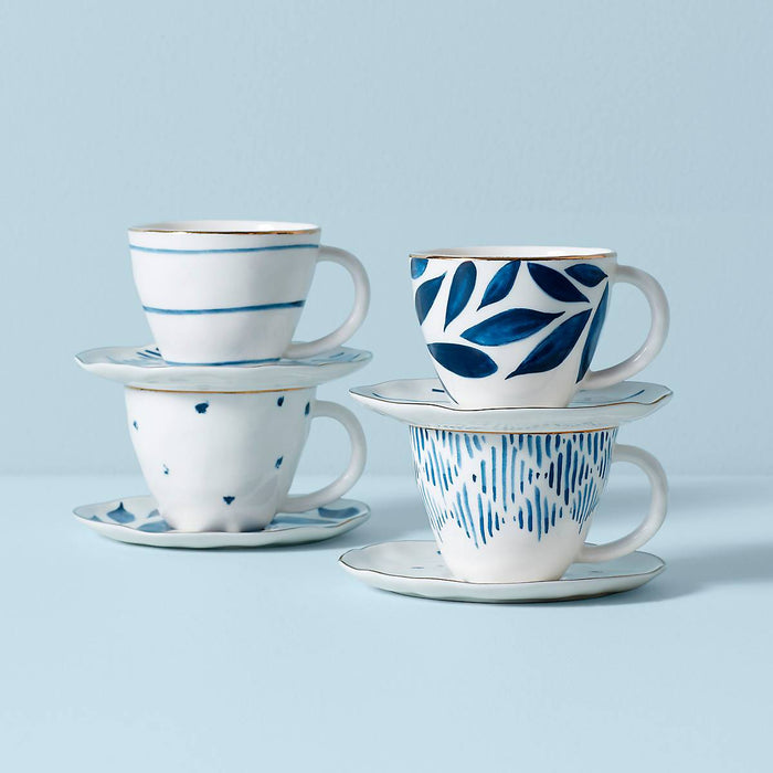 Blue Bay‚Ñ¢ 4-piece Espresso Cup & Saucer Set