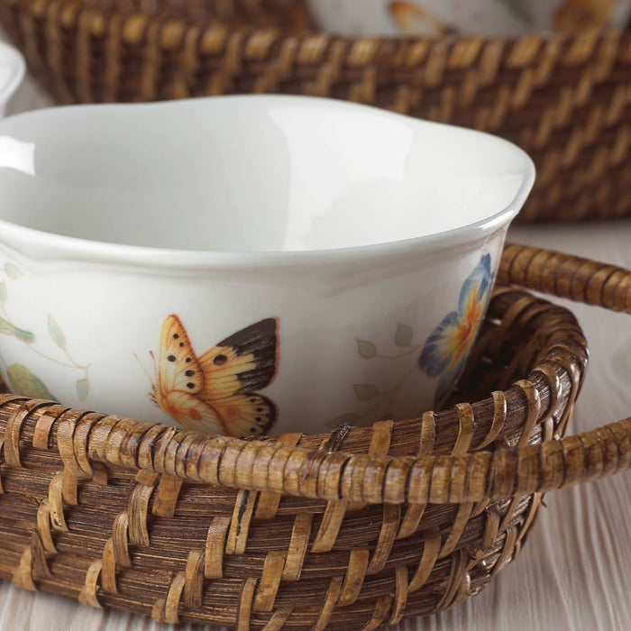 Butterfly Meadow Rattan Hors D'oeuvres with Bowls