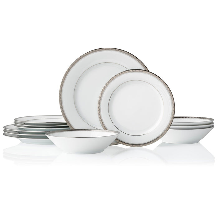 Charlotta Platinum 12pc Dinner Set
