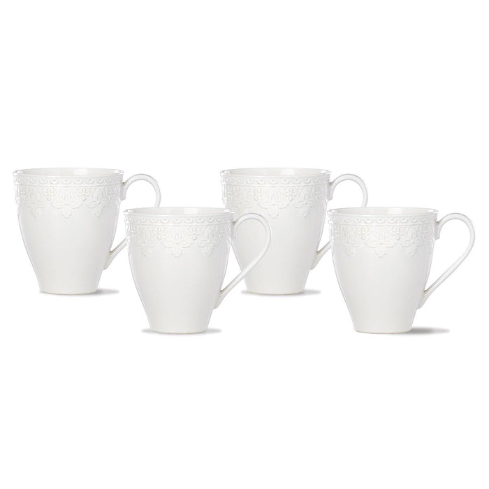 Chelse Muse Fleur White 4pc Mug Set