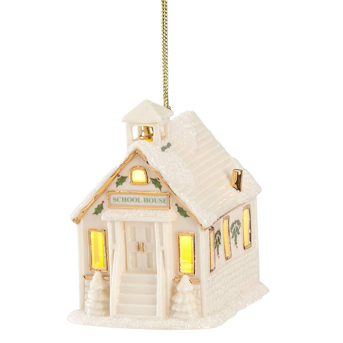 Christmas Village Schoolhouse Lighted Ornament