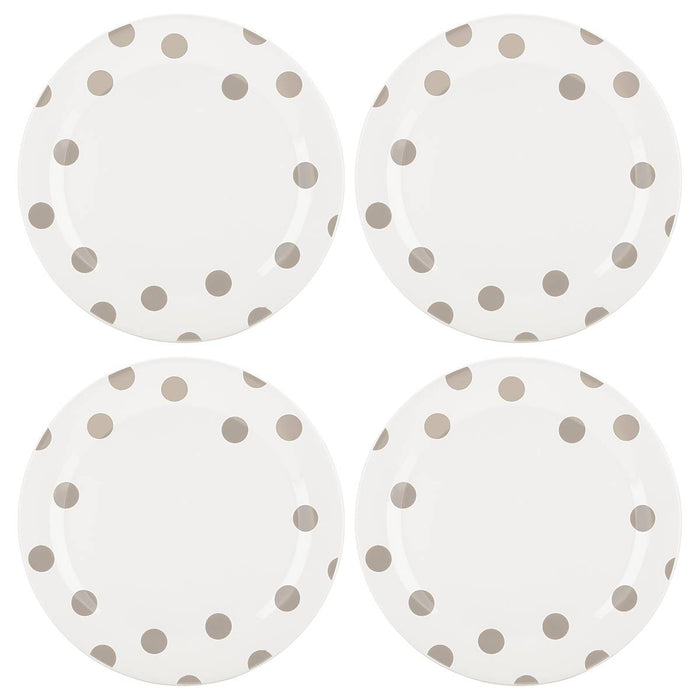 Deco Dot Beige™ 4-piece Dinner Plate Set