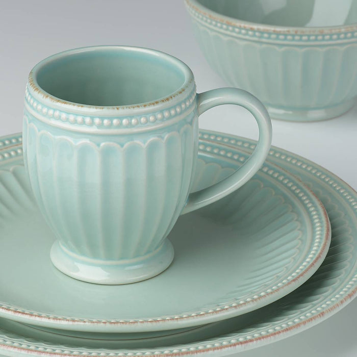 French Perle Groove Ice Blue™ 4pc Place Set