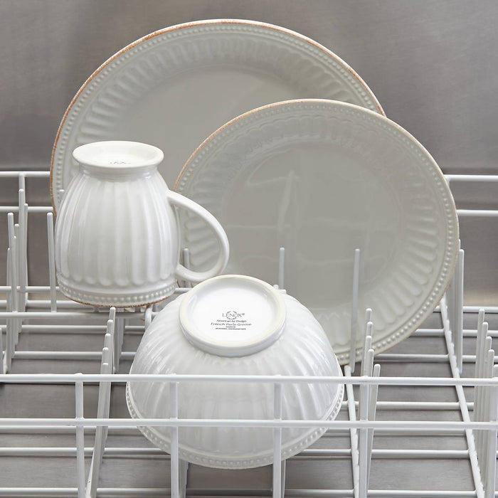 French Perle Groove White™ 4pc Place Setting
