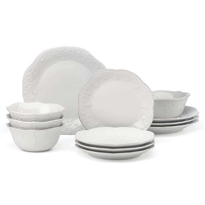 French Perle White™ 12-piece Dinnerware Set