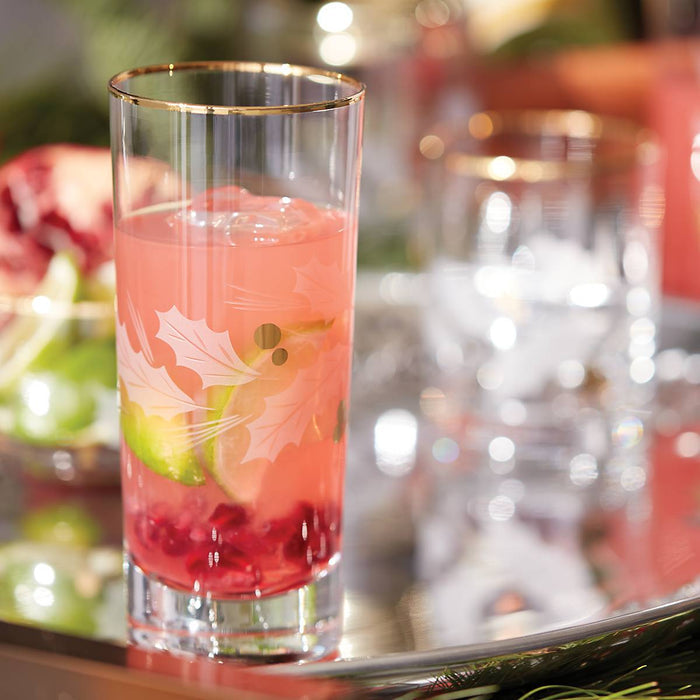 Holiday™ Gold 4-piece Highball Glass Set