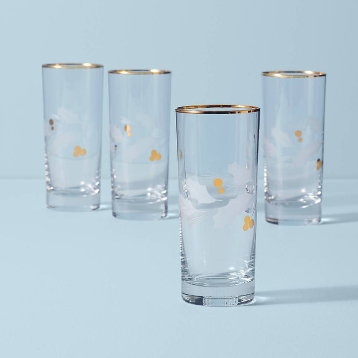 Holiday™ Gold 4-piece Highball Glass Set