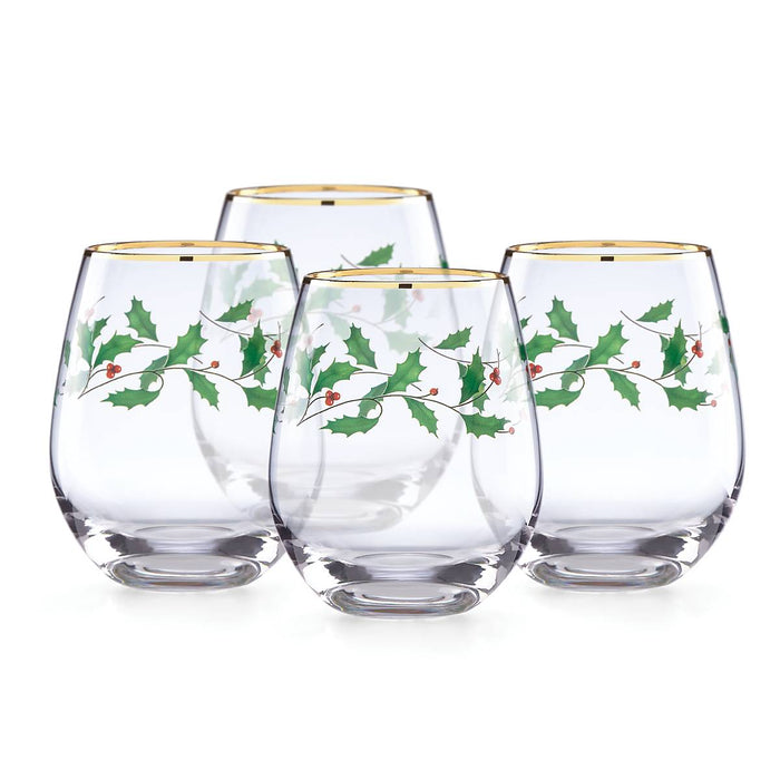 Holiday‚Ñ¢ 4-piece Stemless Wine Glasses