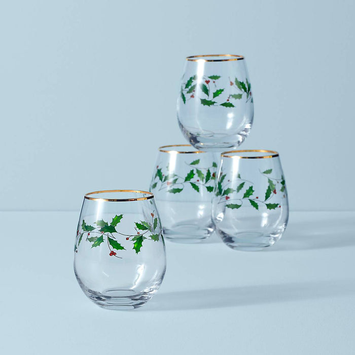 Holiday‚Ñ¢ 4-piece Stemless Wine Glasses