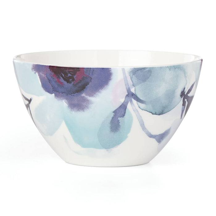 Indigo Watercolor Floral 12-Piece Dinnerware Set