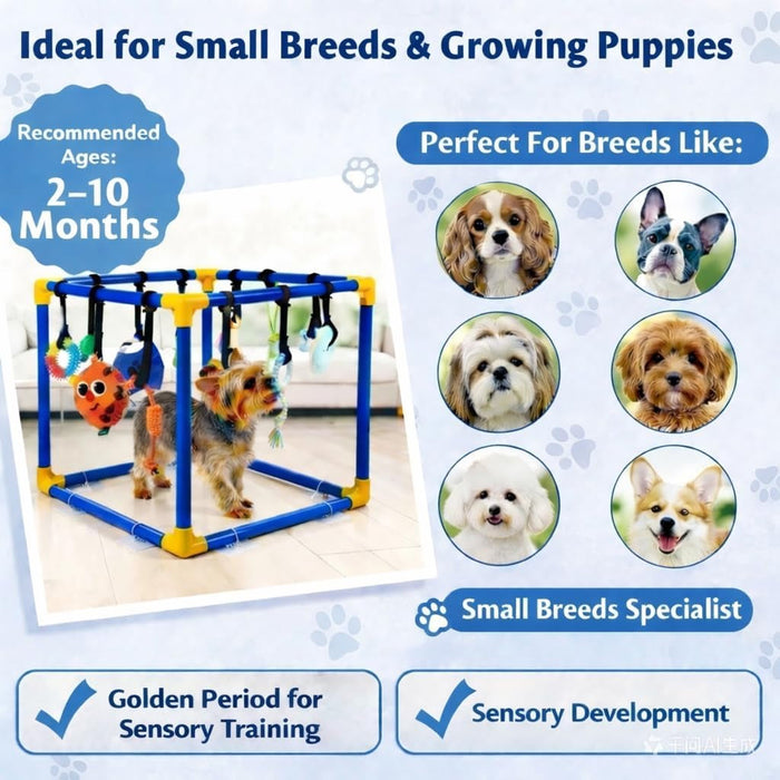 Interactive Puppy Play Gym with 16 Toys Dog Enrichment Activity Center