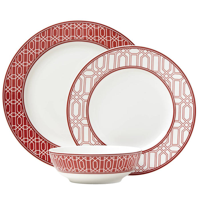 Party Links 12-Piece Red Dinnerware Set