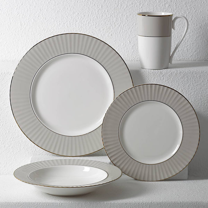 Pleated Colors Grey™ 4-piece Place Setting