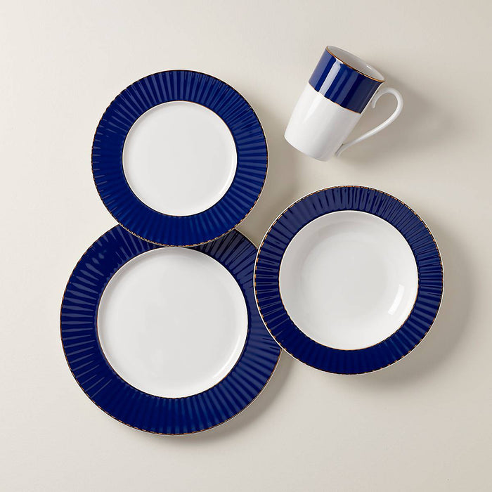 Pleated Colors Navy™ 4-piece Place Setting