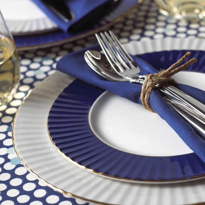 Pleated Colors Navy™ Salad Plate