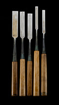 Shinogi-Usu-Nomi Japanese Hand Made Paring Dovetail Chisel Set - 5 pieces