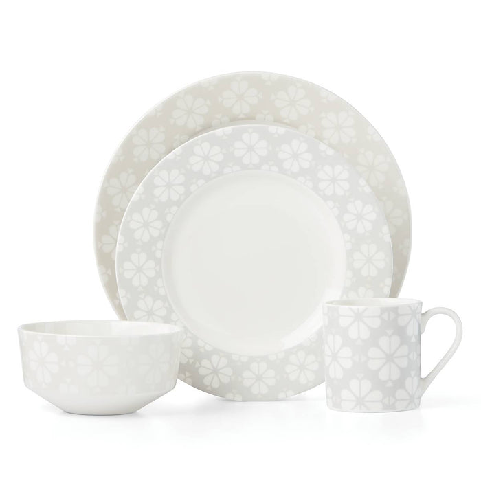 Spade Flower Platinum 4-Piece Place Setting